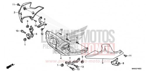 PANNEAU INFERIEUR (NC750S/SA) NC750SAH de 2017